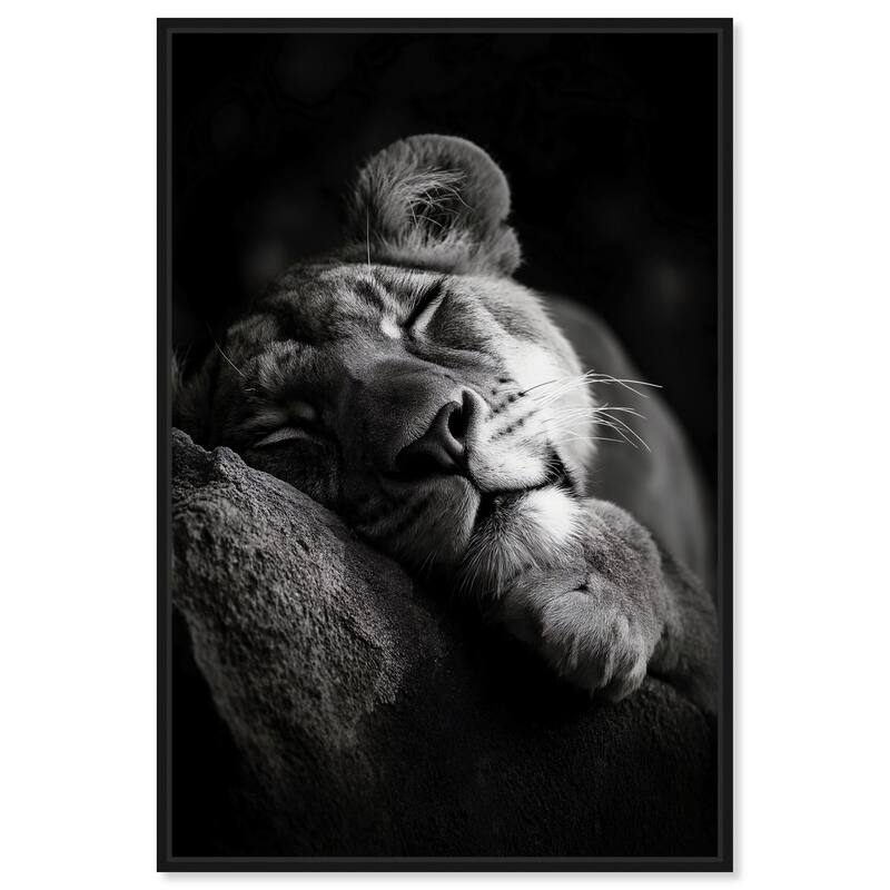 Resting Predator Canvas by Art Remedy - 24" x 36" - Black