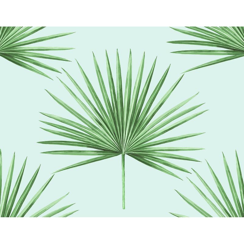 Harry & Grace Pacific Palm Peel and Stick Wallpaper - 27 in. W x 18 ft. L - Celeste & Jade