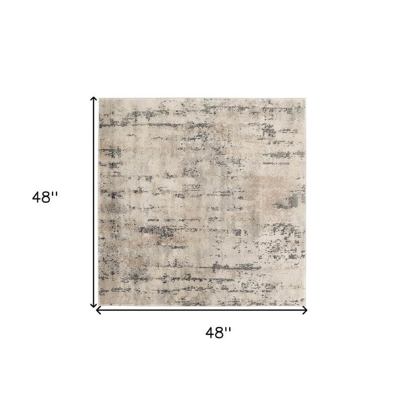 Makos Power Loomed Geometric Abstract Modern Durable Area Rug By HomeRoots - 48' X '48' X '0.32