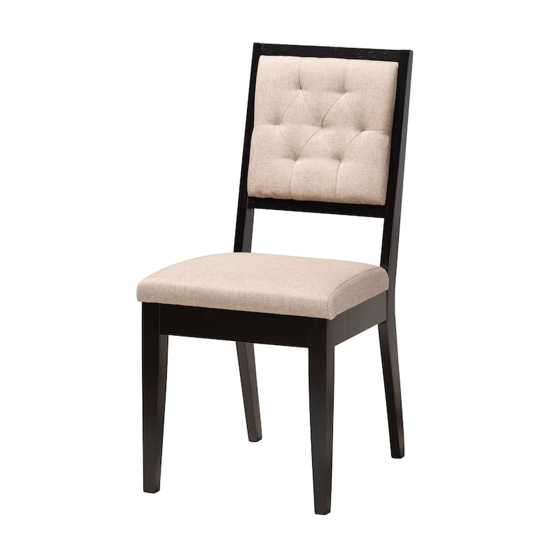 Kai Modern Sand Fabric and Dark Brown Finished Wood 5-Piece Dining Set