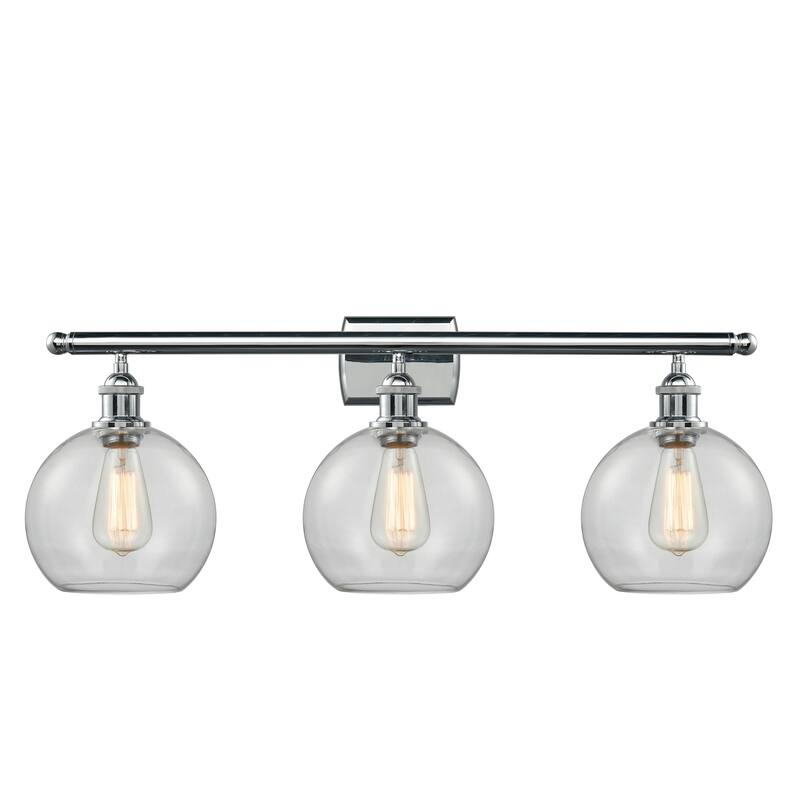 Innovations Lighting Athens 3 Light 26" Bath Vanity Light - 8" Shade - Clear/Polished Chrome