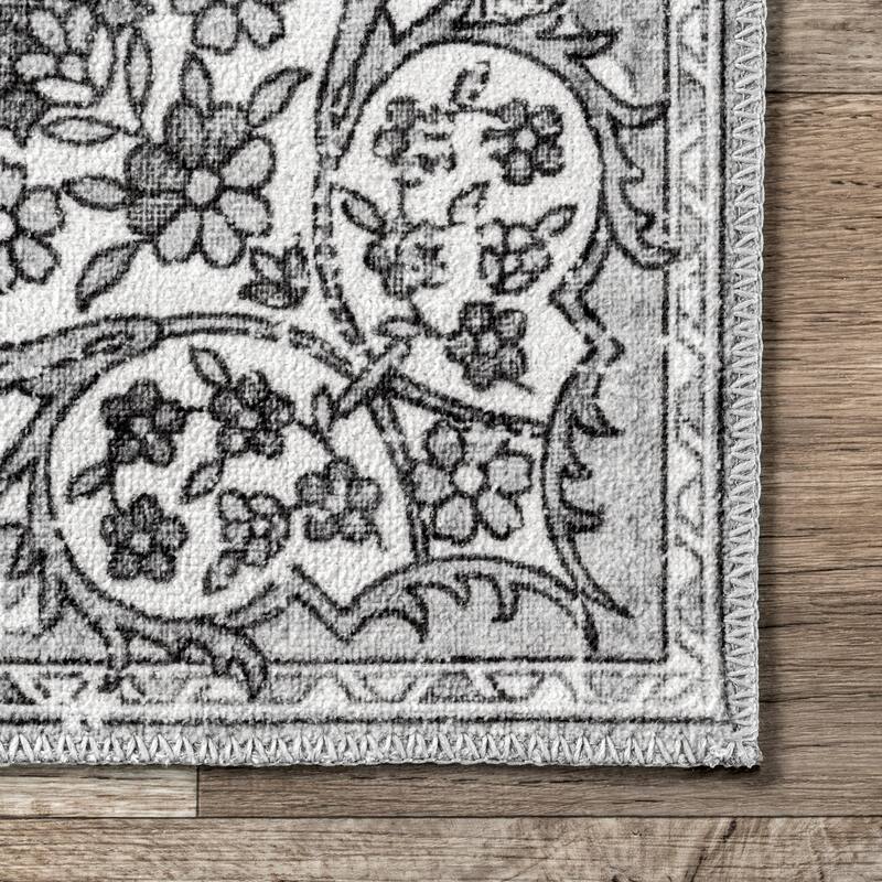Nuloom Ren SpinClean Vintage Floral Machine Washable Area Rug