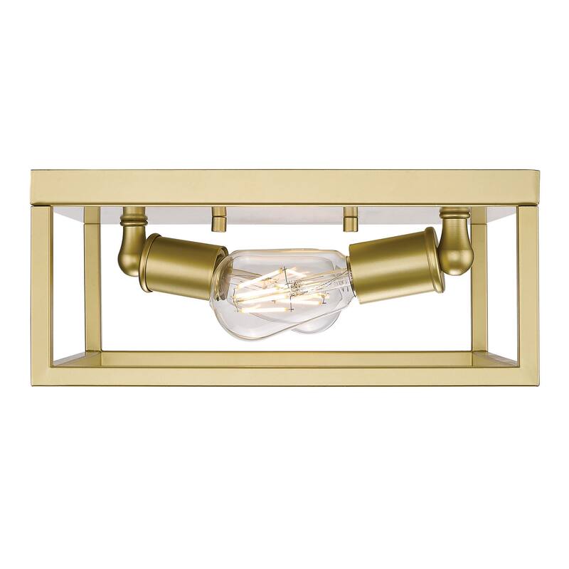 Golden Lighting Wesson 2-light Flush Mount in Olympic Gold - Olympic Gold