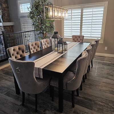 Solid Wood Velvet Upholstered Dining Chair Set of 6