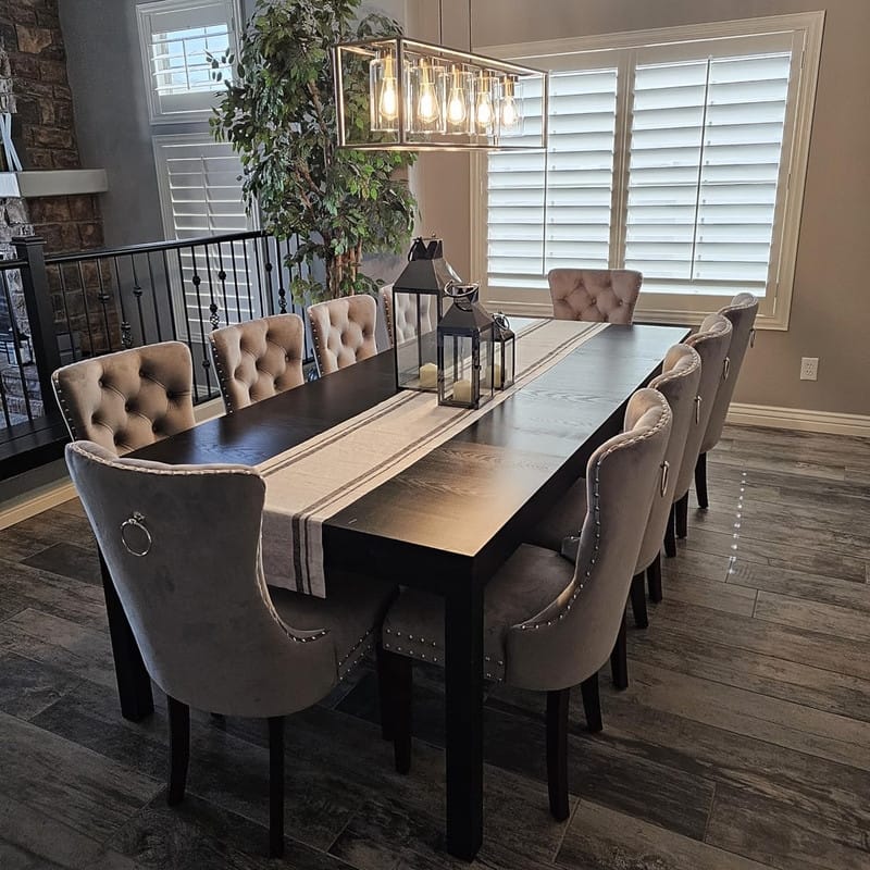 Solid Wood Velvet Upholstered Dining Chair Set of 6