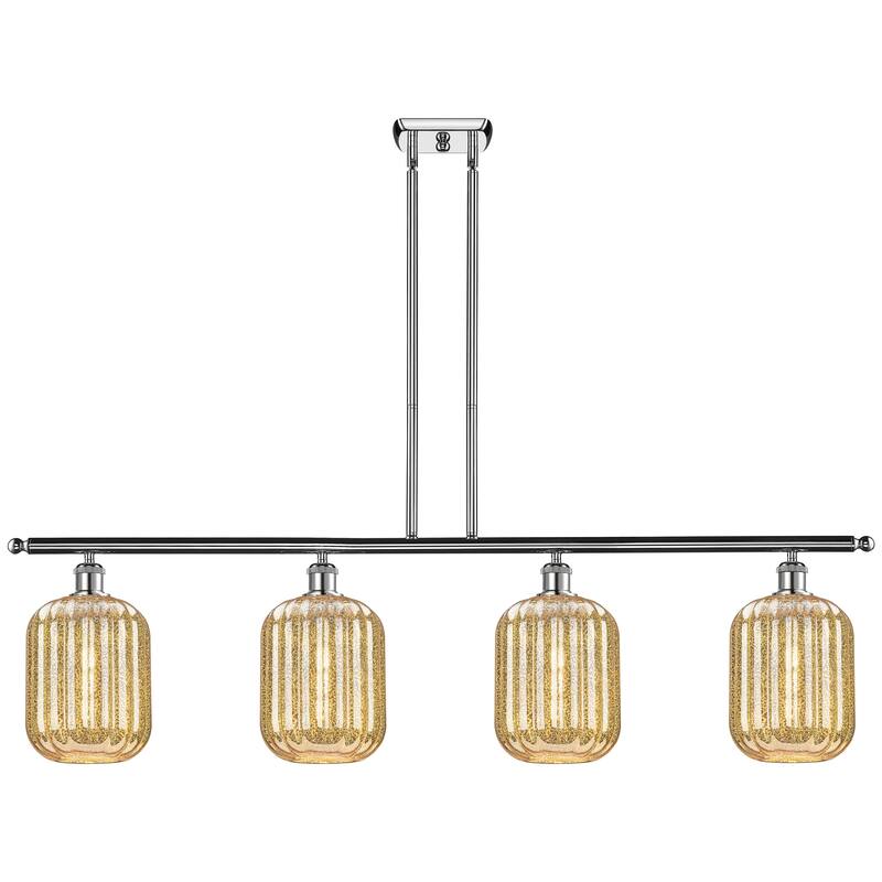 Innovations Lighting Endless Possibilities Ballston - Preston - 4 Light 48" Jar Shade Stem Hung Island Light - Mercury/Polished Chrome