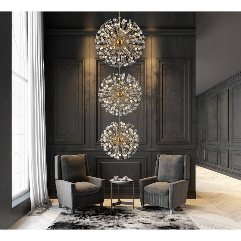 Elegant Lighting 2500G44L3 Vera 74 Light 44" Wide Crystal Sputnik
