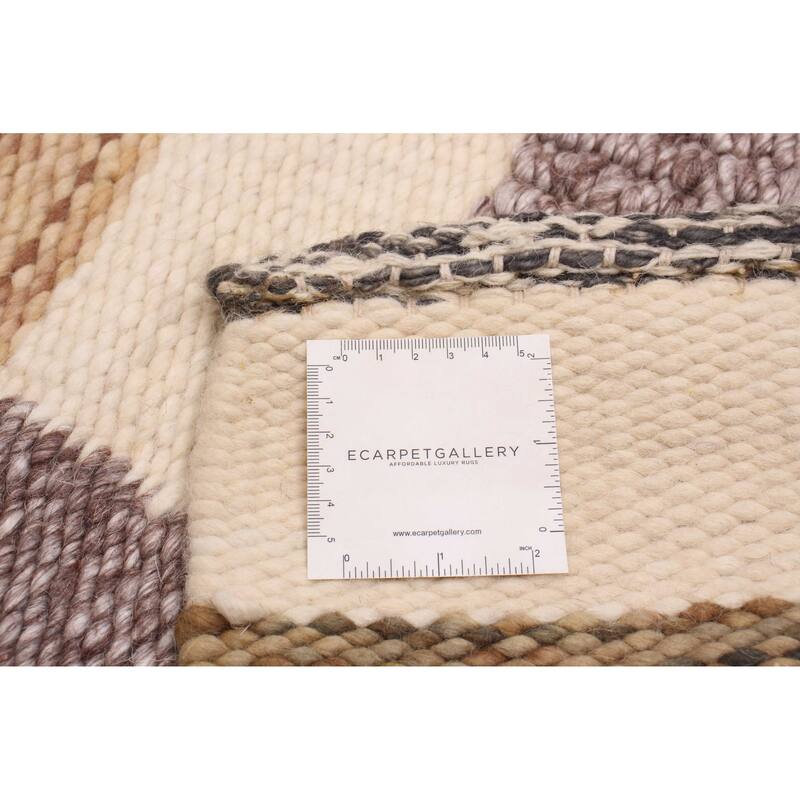 ECARPETGALLERY Braid weave Sienna Brown Wool Rug - 5'8 x 7'11