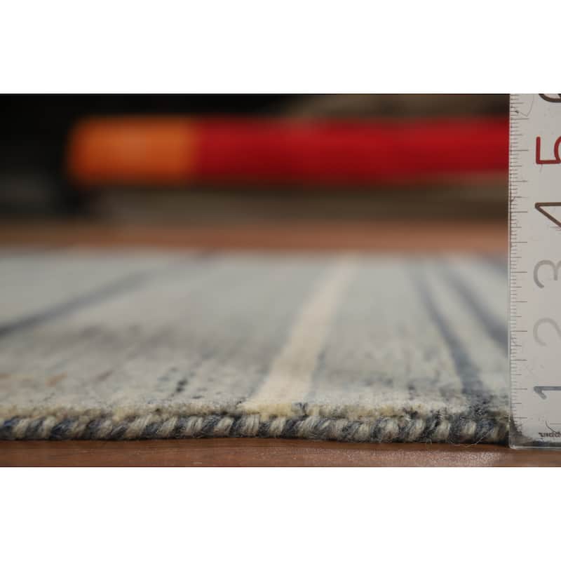 Gabbeh Indian Area Rug Handmade Bedroom Grey Wool Carpet - 5'3" x 7'6"