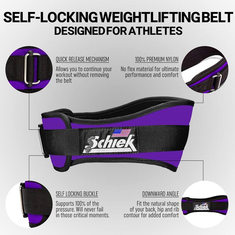 Unisex Nylon 4.75" Comfortable Weightlifting Belt, Red, Size Medium