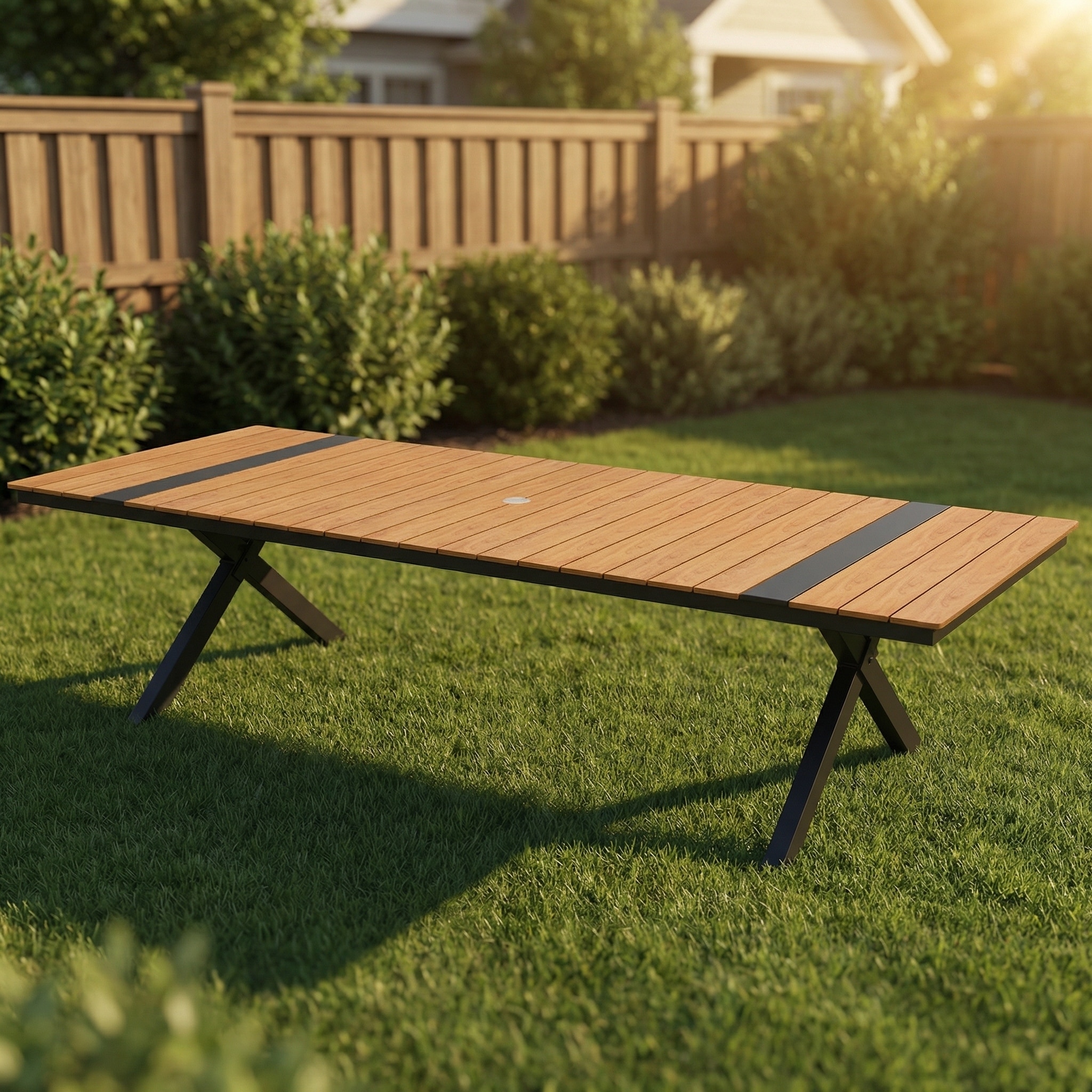VredHom Aluminum All-Weather Outdoor Patio X Frame Dining Table