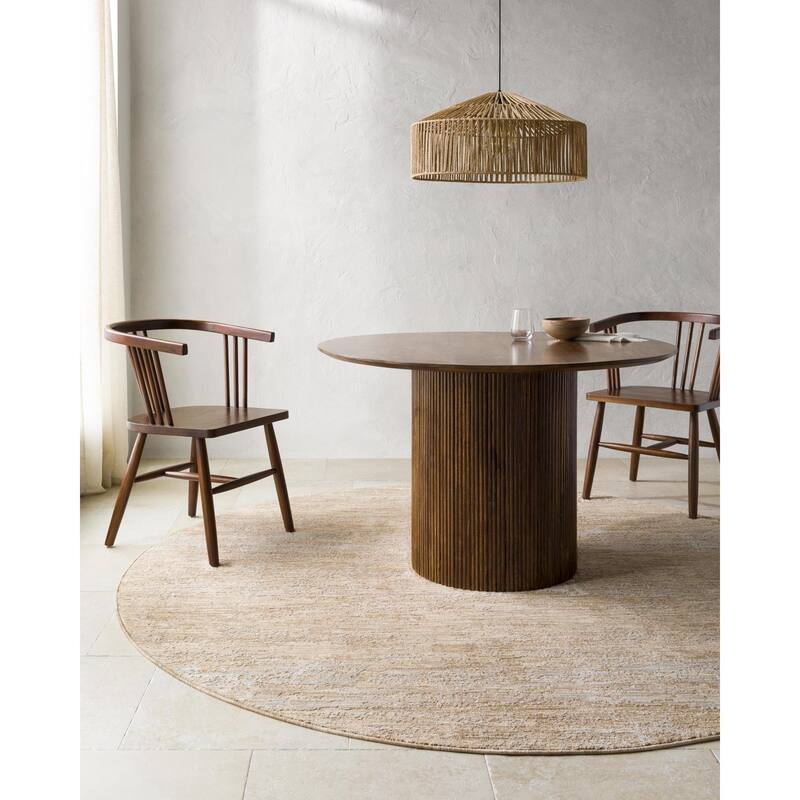 Karissa Modern & Contemporary Area Rug - Tan - 7' 10" x 7' 10" Round