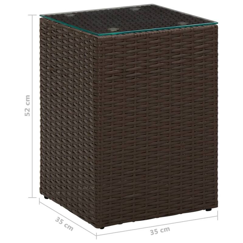 vidaXL Side Table End Table Indoor Outdoor Furniture Coffee Table Poly Rattan