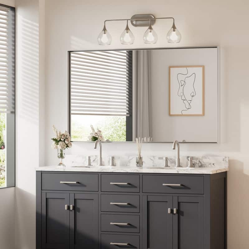 Keonjinn Aluminum Framed Wall Mount Bathroom Vanity Mirror