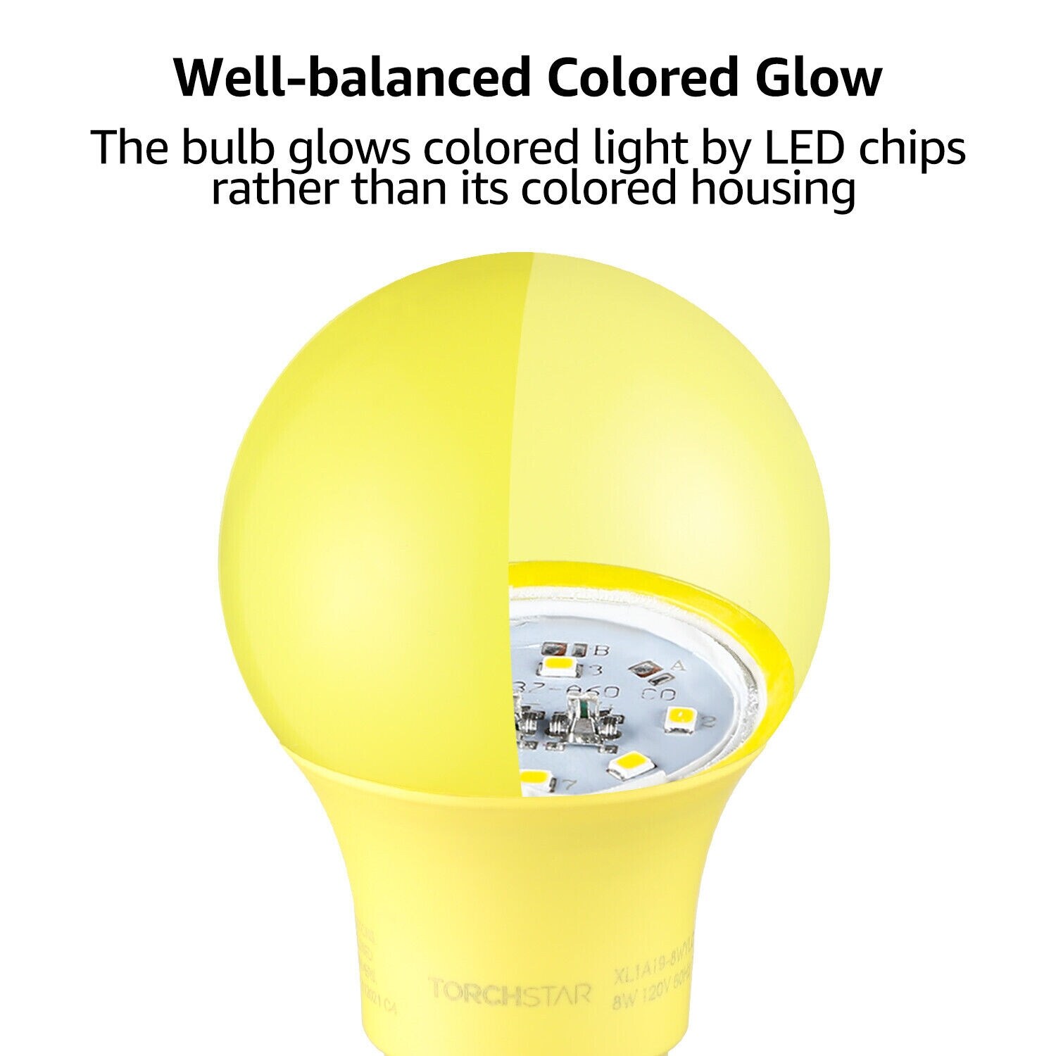 LED A19 Yellow Bulbs, 8W, E26 Base, Bug-Free Lights for Outdoor Spaces -  6PACK - Bed Bath \u0026 Beyond - 37398036, image size:1500x1500