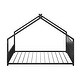 preview thumbnail 18 of 38, Metal House Floor Bed Frame with Roof and Colorful Lights