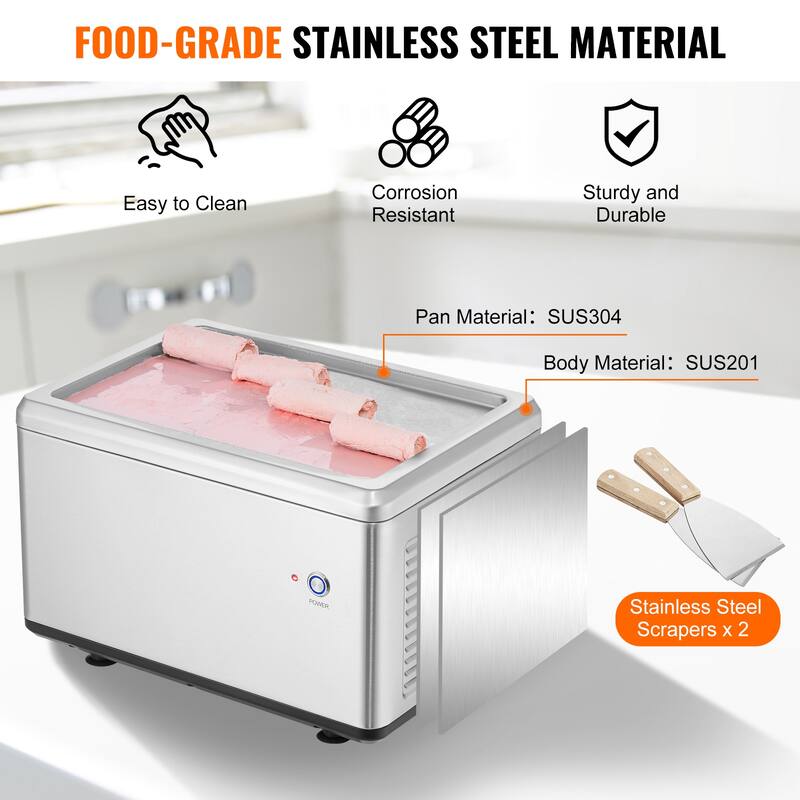 Fried Ice Cream Roll Machine for Making Ice Cream, Frozen Yogurt, Ice Cream Rolls - 12.6" x 8.5"