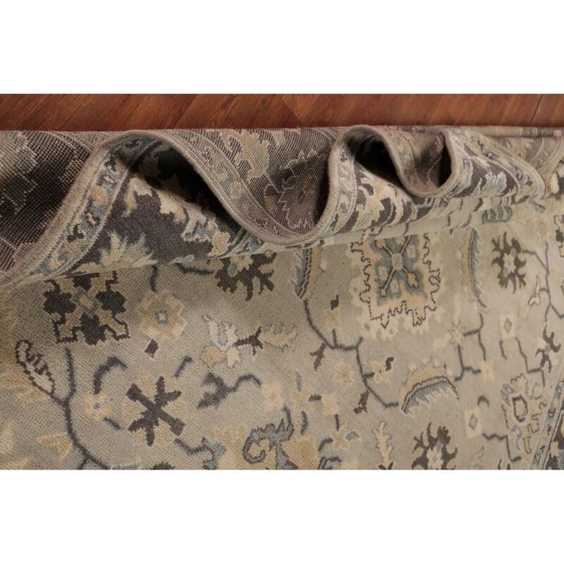 All-Over Floral Oushak Indian Area Rug Handmade Wool Carpet - 8'1"x 9'8"