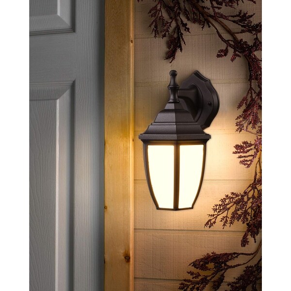 Vintage Style Frosted Glass Outdoor Sconces, LED Outdoor Wall Lantern, 3000K Warm White