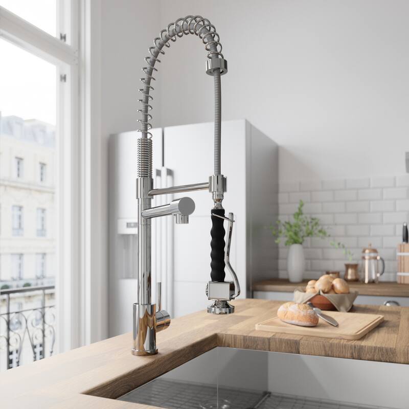 VIGO Zurich 27" H Single Handle Pull-Down Sprayer Kitchen Faucet