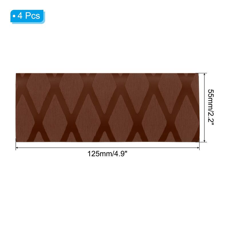 4PCS Cutting Knife Handle Heat Shrink Sleeve, X Pattern - Brown - 2.2"x4.9"