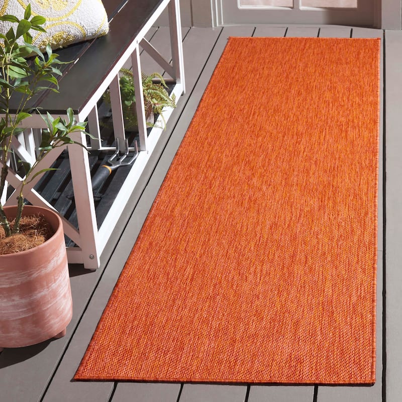SAFAVIEH Beach House Umbra Transitional Rug - 2'2" x 12' Runner - Orange