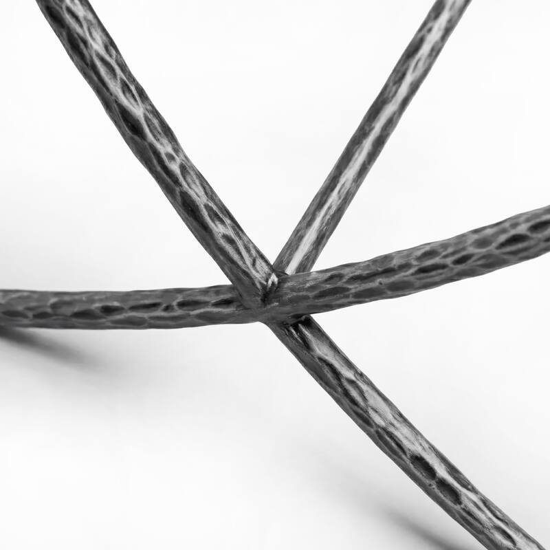 247 Shop At Home Lalia Modern 3-Piece Upholstered Hammered Metal Camelback Bedroom Set with 2 Nightstands