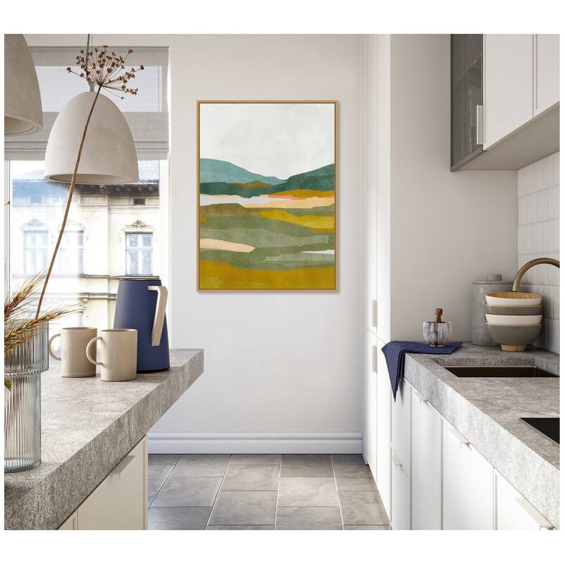 Kate and Laurel Sylvie Vibrant Abstract Framed Canvas by Nikita Jariwala