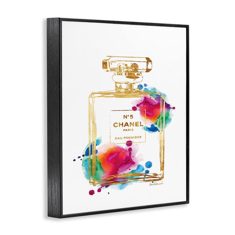 Stupell Fashion Perfume Gold Rainbow Framed Giclee Texturized Art by Amanda Greenwood