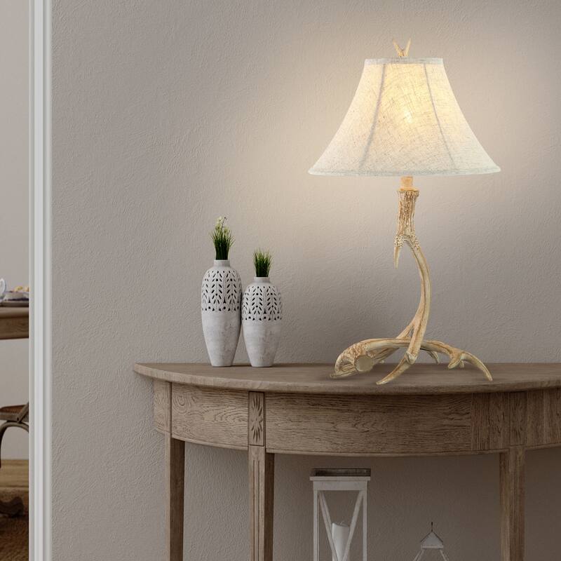 Eldora 27.5" Rustic Resin LED Table Lamp, Brown by JONATHAN Y - 27.5