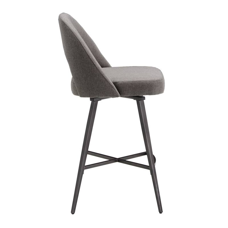 Presley Metal Fabric Swivel Bar Stools (Set of 2) by iNSPIRE Q Modern