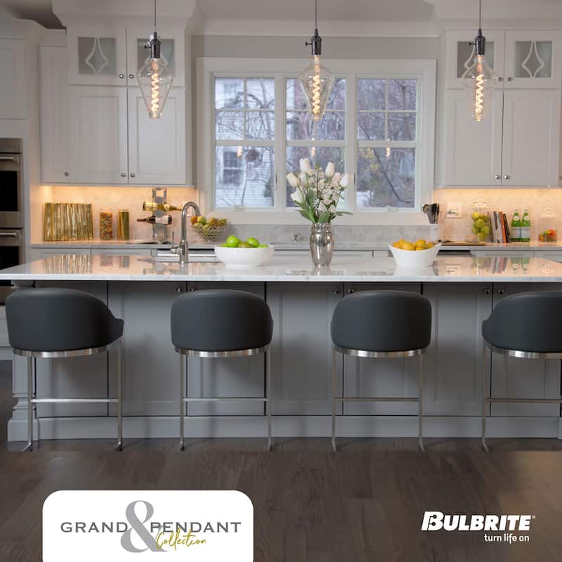 Bulbrite LED Grand Bulb and Pendant Kit Clear Glass 15" Diamond Shaped Bulb