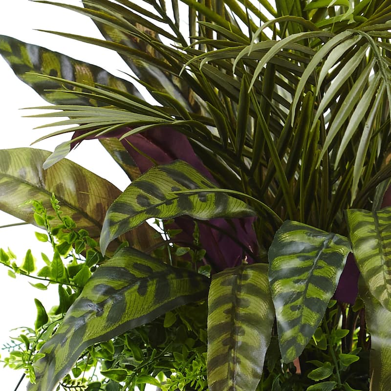 Southwestern Sanctuary Plant Arrangement - 27" Tropical Decor, Indoor Planter, Decorative Accent, Home Office Gift - 2.25ft.