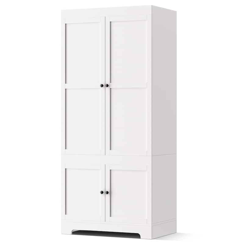 Pocassy 71" H Wardrobe Closet with Drawers with Doors and Storage