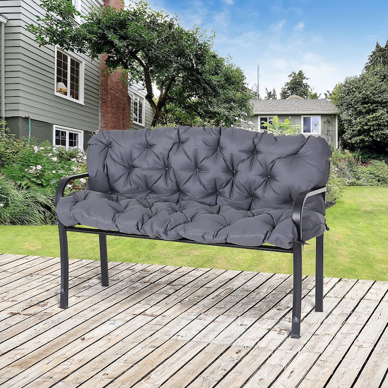 Outsunny 3 Seater Outdoor Seat Pads Bench Swing Chair Replacement Cushions Backrest for Patio Garden