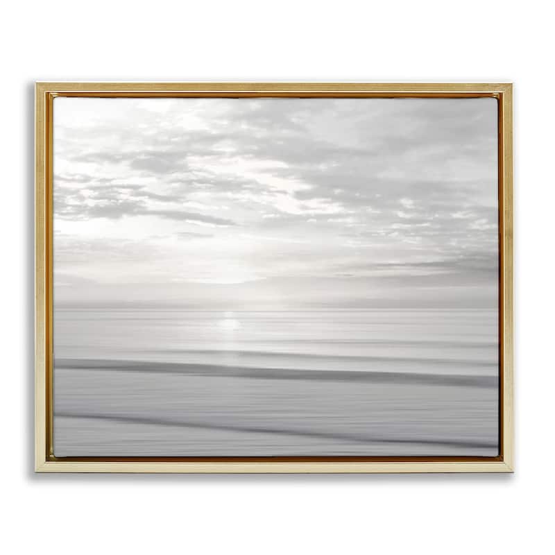 Stupell Soft Serene Beach Reflection Framed Floater Canvas Wall Art Design By Maggie Olsen - 21 x 17 - Gold