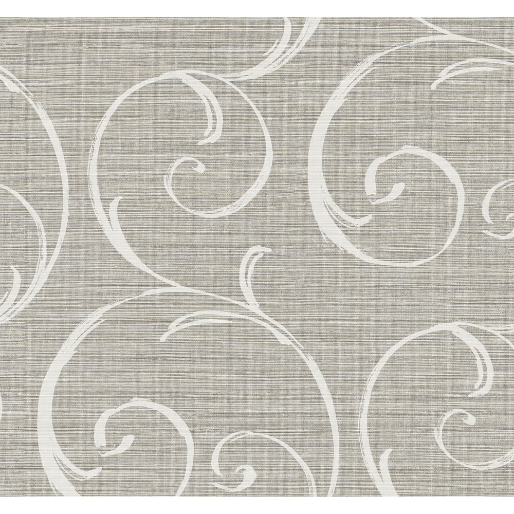 Seabrook Designs Jaiden Horizontal Scroll Unpasted Wallpaper