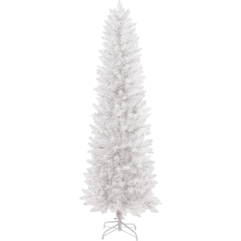 6ft White Pencil Christmas Tree with 250 Warm White & Colored Change Lights