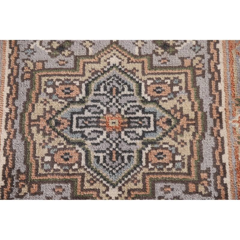 Heriz Serapi Oriental Rug Handmade Orange Wool Carpet - 2'0"x 3'0"