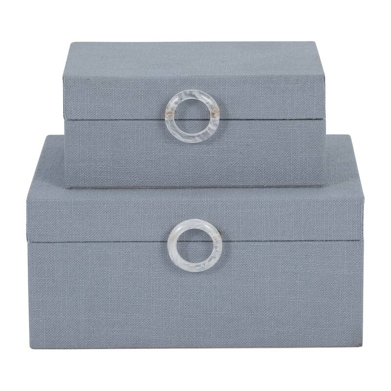Sagebrook Home Sophisticated Decorative Boxes - MDF, Velvet Lining, and Metal Accents, Set of 2