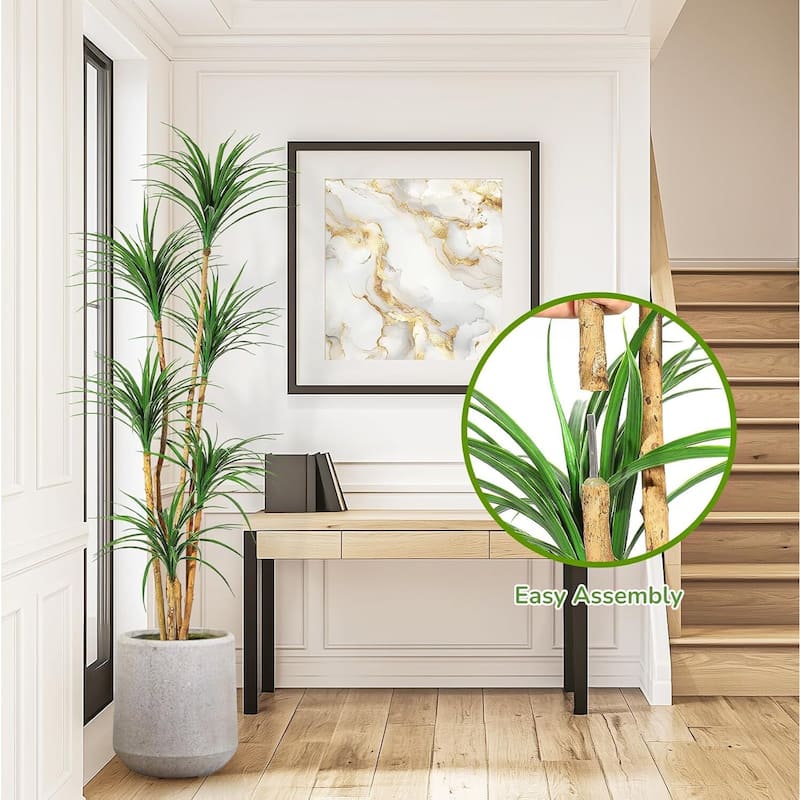Artificial Dracaena Tree, Realistic Fake Dracaena Plant for Home Decor