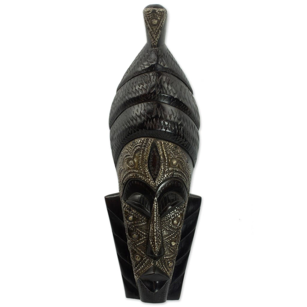 Handmade Peace Of Mind African Wood Mask (Ghana)