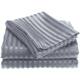 1800 Series Ultra Soft 4-Piece Embossed Stripe Bed Sheet Set - Stripe Sheet Set - King - Gray