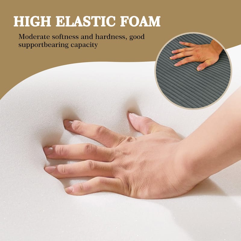 Corduroy Upholstered Modular Sectional Sofa with Ottoman