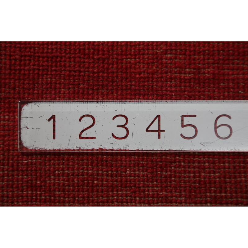 Hand Knotted Oriental 100% Wool Carpet Modern Solid Red Gabbeh Area Rug - 11' 11'' X 8' 9''