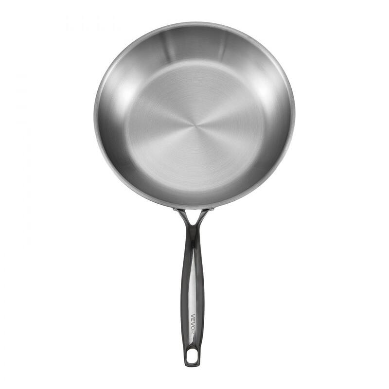3-Piece Stainless Steel Skillet Set Even Heat Distribution Frying Pans for All Cooktops - Large Pan Size: 22 x 13 x 5 in