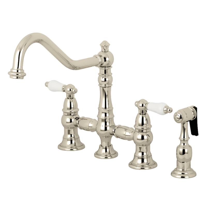 Restoration Bridge Kitchen Faucet - Polished Nickel