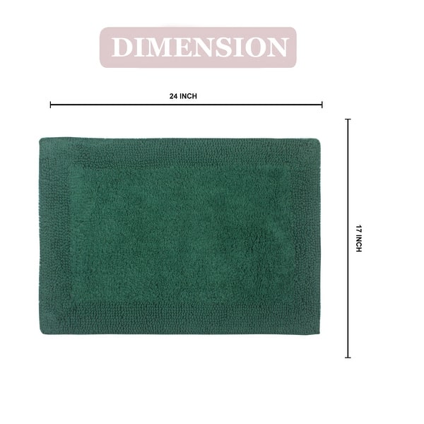 dimension image slide 35 of 50, Home Weavers Luxury Collection 100% Cotton Reversible Bathroom Washable Rug Soft and Absorbent bath Rug Non Slip