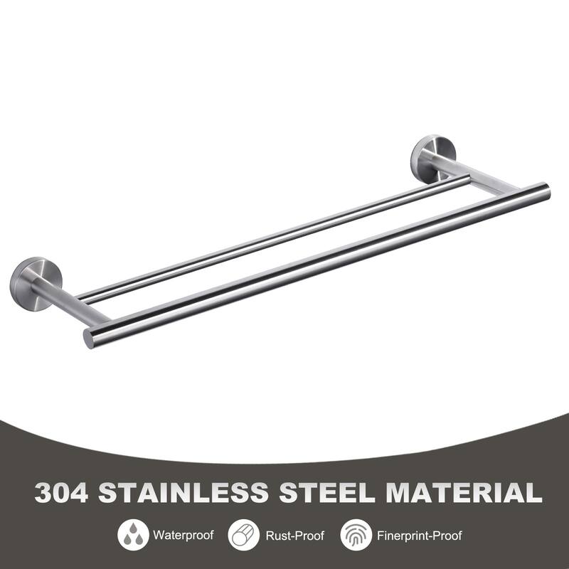 WOWOW Wall Mounted Stainless Steel Double Towel Bar