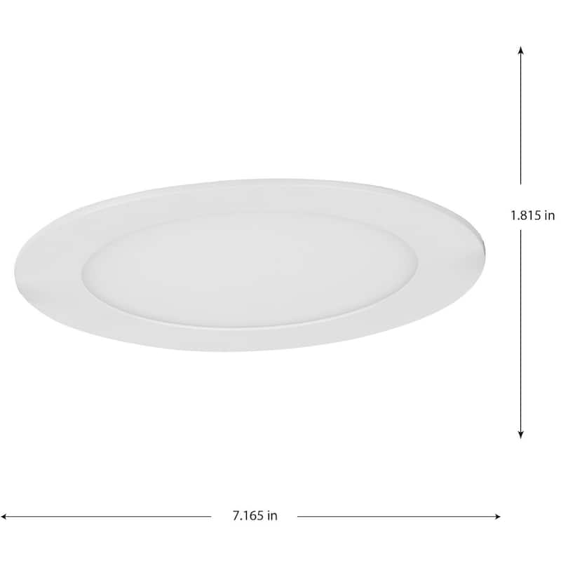 Everlume Collection 6 in. Satin White 5-CCT LED Low Profile Canless Recessed Downlight - 7.165 in x 7.165 in x 1.815 in